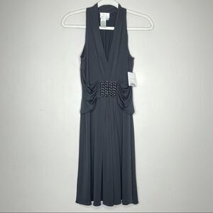 Donna Morgan NWT black mini dress stretchy flow Fit and Flare Night out Cocktail